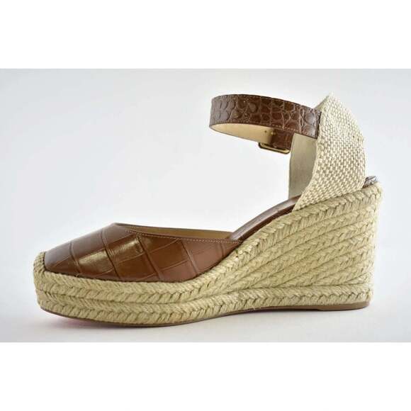 Christian Louboutin Amelina 90 Biscotto Brown Platform Wedge Sandal Heel Pump 40 - Picture 8 of 12